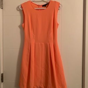 Light&Airy Salmon/Coral Orangey/Pink Midi Dress
